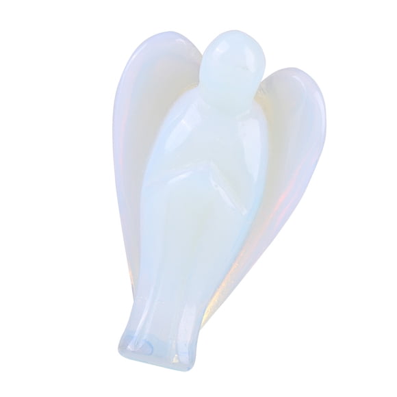 Figurine d'Ange de Guérison en Cristal Opale 1,5 Pouce Sculptée à la Main Pierre Précieuse Polie Décoration Spirituelle pour Maison Bureau Méditation Protection