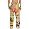 thumbnail image 3 of Easygdp Vintage Bird Men's Pajama Pant, Sleep Elastic Waistband Lounge Pants - Small, 3 of 9
