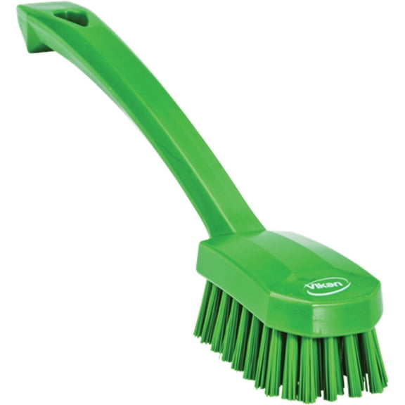 10" Vikan Utility Brush, Medium-Stiff Bristles - Green