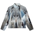thumbnail image 4 of Jackets for Women Winter Coat Jackets Flannel Stand Collar Jacket(Gray Wolf in Snow,Size:S-4XL), 4 of 7