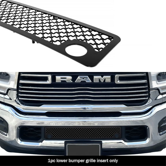 2019-2022 Ram 2500 With Sensor /2019-2022 Ram 3500 With Sensor Stainless Steel Black Powder Coated Finish 2.5Mm Wire Mesh Black Wire Mesh Grille