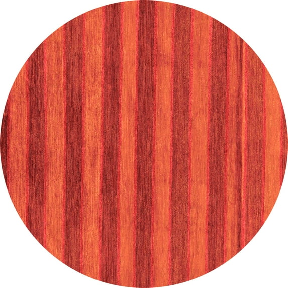 Ahgly Company Indoor Round Abstract Orange Modern Area Rugs, 3' Round
