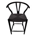 thumbnail image 1 of Wishbone Y Chair, Counter Stool, Black & Black Cord, 1 of 6