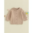 thumbnail image 2 of xiaxaixu Infant Baby Boy Girl Knitting Cardigan, Solid Color Round-Neck Long Sleeve Button Closure Sweater Coat for Autumn, 2 of 9