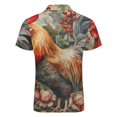 thumbnail image 5 of Colorful Rooster Print Men Zipper T-shirt Summer Casual Short Sleeve T-shirt Top, 5 of 7