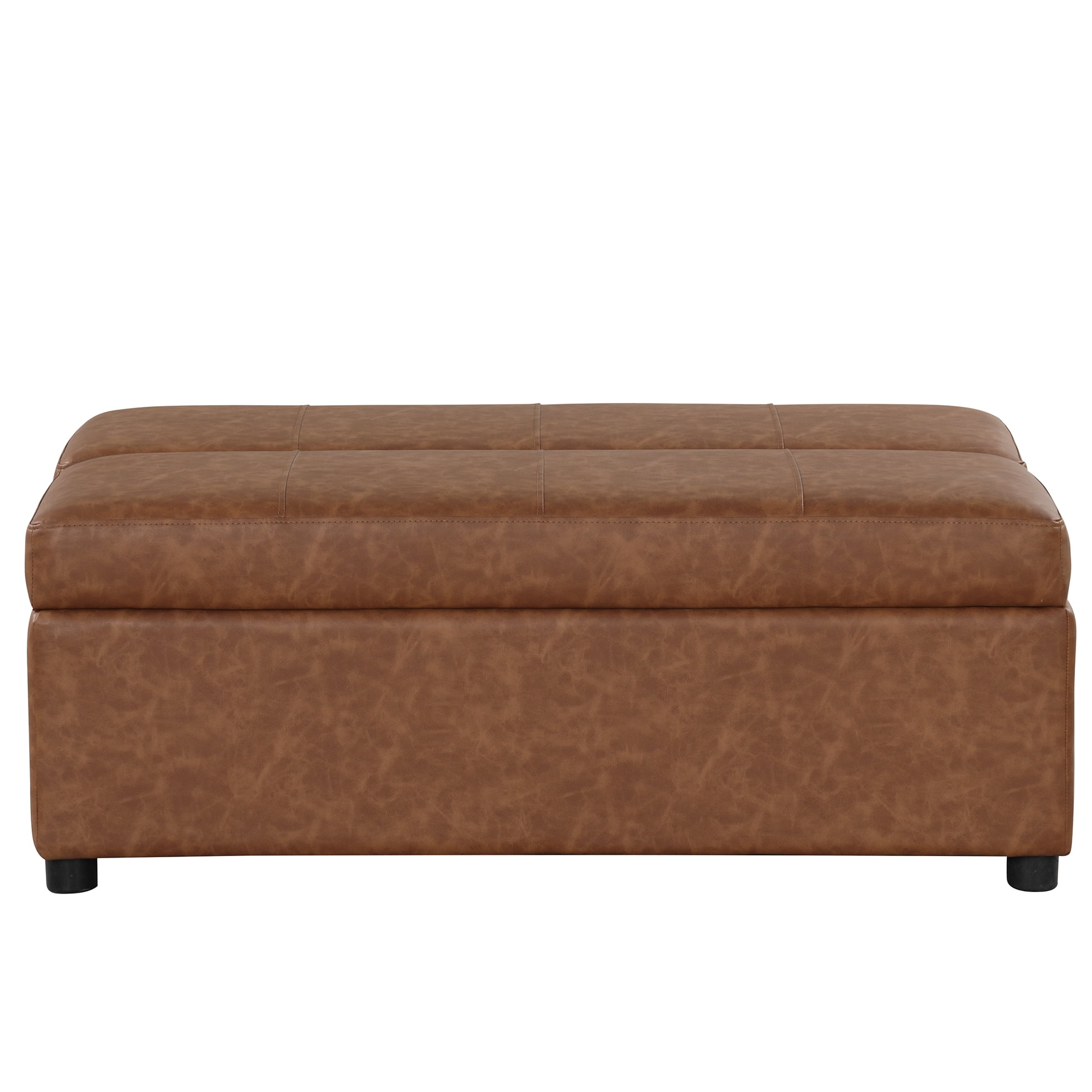 Euroco Twin Size Folding Ottoman Sleeper Bed with Mattress Convertible Guest Bed，Brown