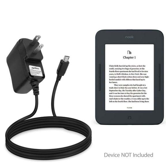 Barnes & Noble Nook GlowLight 3 Charger, BoxWave [Wall Charger Direct] Wall Plug Charger for Barnes & Noble Nook GlowLight 3
