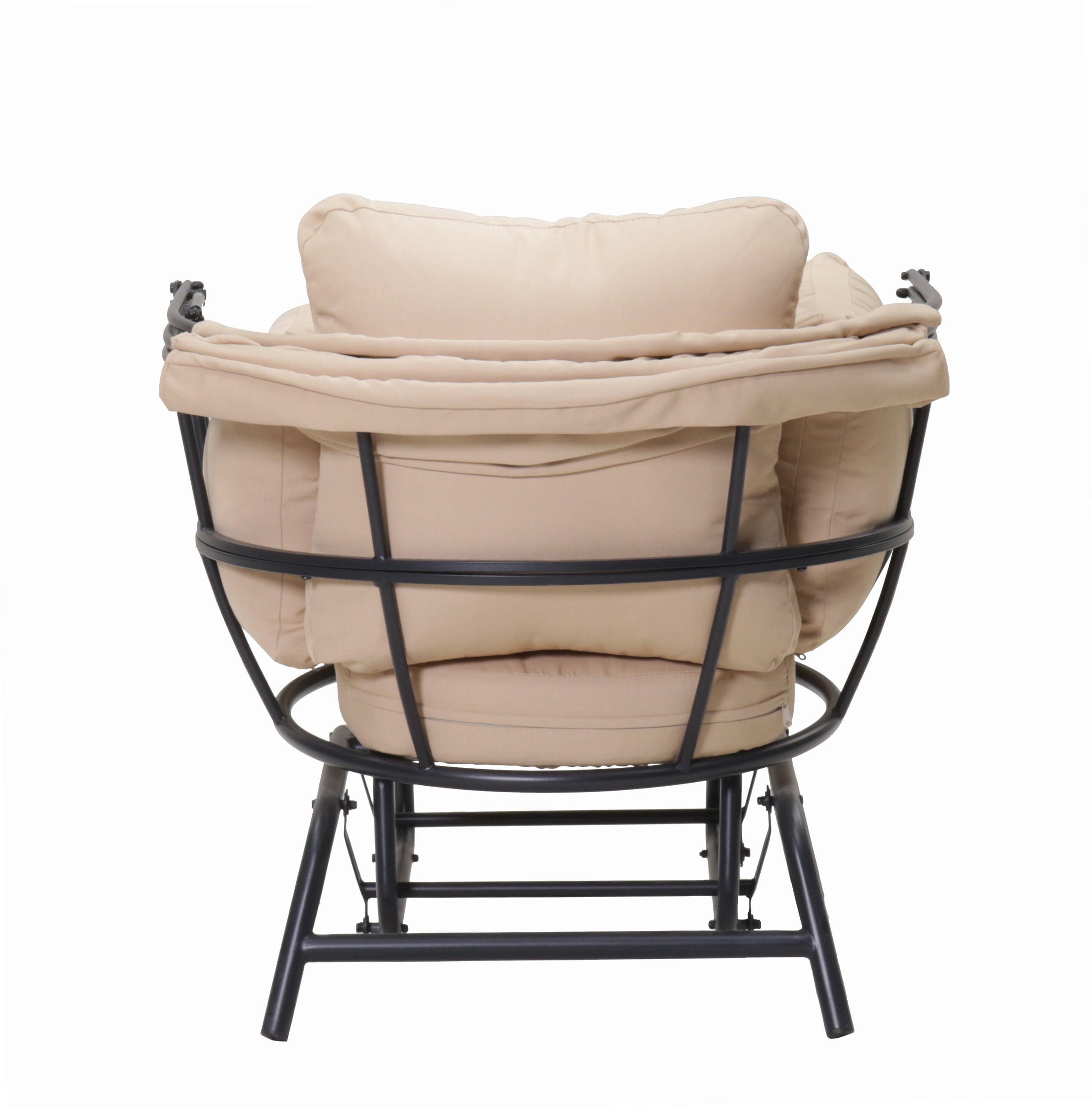 Outdoor Hanging Egg Chair, Swing Leisure Chair for Garden Backyard Patio Porch, Taupe Black