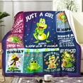 thumbnail image 2 of Cute Green Frog Blanket Soft Cozy Flannel Frogs Blankets and Throws Bed Bedding Sofa Chair Home Decor, Best Birthday Christmas Frog Gifts for Adults Kids Women Girls 50"x40", 2 of 6