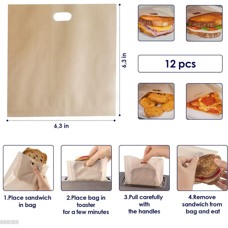 5Pcs/Set Reusable Toaster Bags Non-Stick Toasted Sandwich Bags