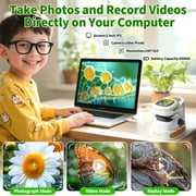 UQN Microscope for Kids 8-12 , 2-in-1 Science Kit Handheld and Fixed Kids Pocket Microscope, Portable Digital Microscope with LED, STEM Microscope Kit Toys Gifts for Boys Girls 5-7