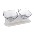 thumbnail image 3 of Cuenco de alimentación para gatos, cuenco de alimentación con forma de oreja de gato, soporte para alimentos de pizarra antideslizante transparente extraíble, 3 of 7