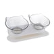 thumbnail image 3 of Cuenco de alimentación para gatos, cuenco de alimentación con forma de oreja de gato, soporte para alimentos de pizarra antideslizante transparente extraíble, 3 of 7