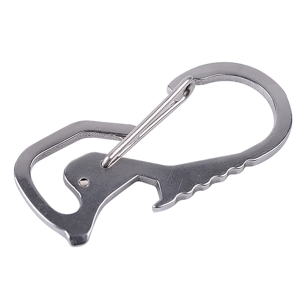 5PCS x Large Solid Steel Load Bearing Buckle Hanging Carabiner Keychain Silver 