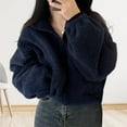 thumbnail image 4 of Winter Women Jacket Thick Fleece Stand Collar Zipper Closure Long Sleeves Warm Windproof Heat Retention Outdoor Coat, 4 of 7
