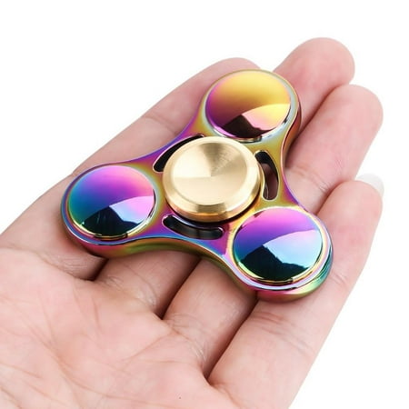 Gyro Finger Spinner Fidget Toys Alloy Fidget Hand Spinners Rainbow Color Best Stress Reducer Relieves Anxiety and Boredom For Kids Autism