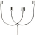 thumbnail image 4 of DecMode 4 Holder Silver Stainless Steel Metal Overlapping U-Shaped Candelabra with Round Elevated Base, 4 of 12
