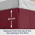 thumbnail image 4 of SGI bedding 16 inch Drop Bed Skirt Full Size Platform Style, Classic Tailored Look, Elegant Pleated Style Dust Ruffle, Split Corners, Wrinkle Resistant Microfiber - Burgundy, 4 of 8