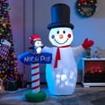 thumbnail image 4 of Gymax 6FT Inflatable Christmas Snowman Outdoor Yard Decor w/ LED Projection Lights, 4 of 10