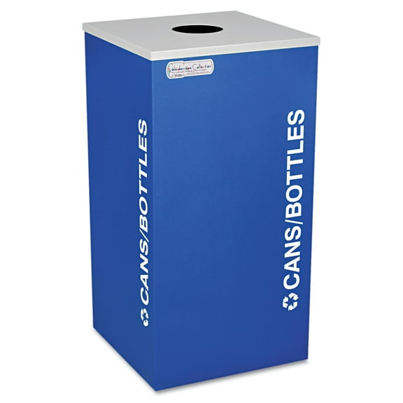 Ex-Cell RC-KDSQ-C RYX Kaleidoscope Collection 24 Gallon Bottle/Can Recycling Receptacle - Royal Blue