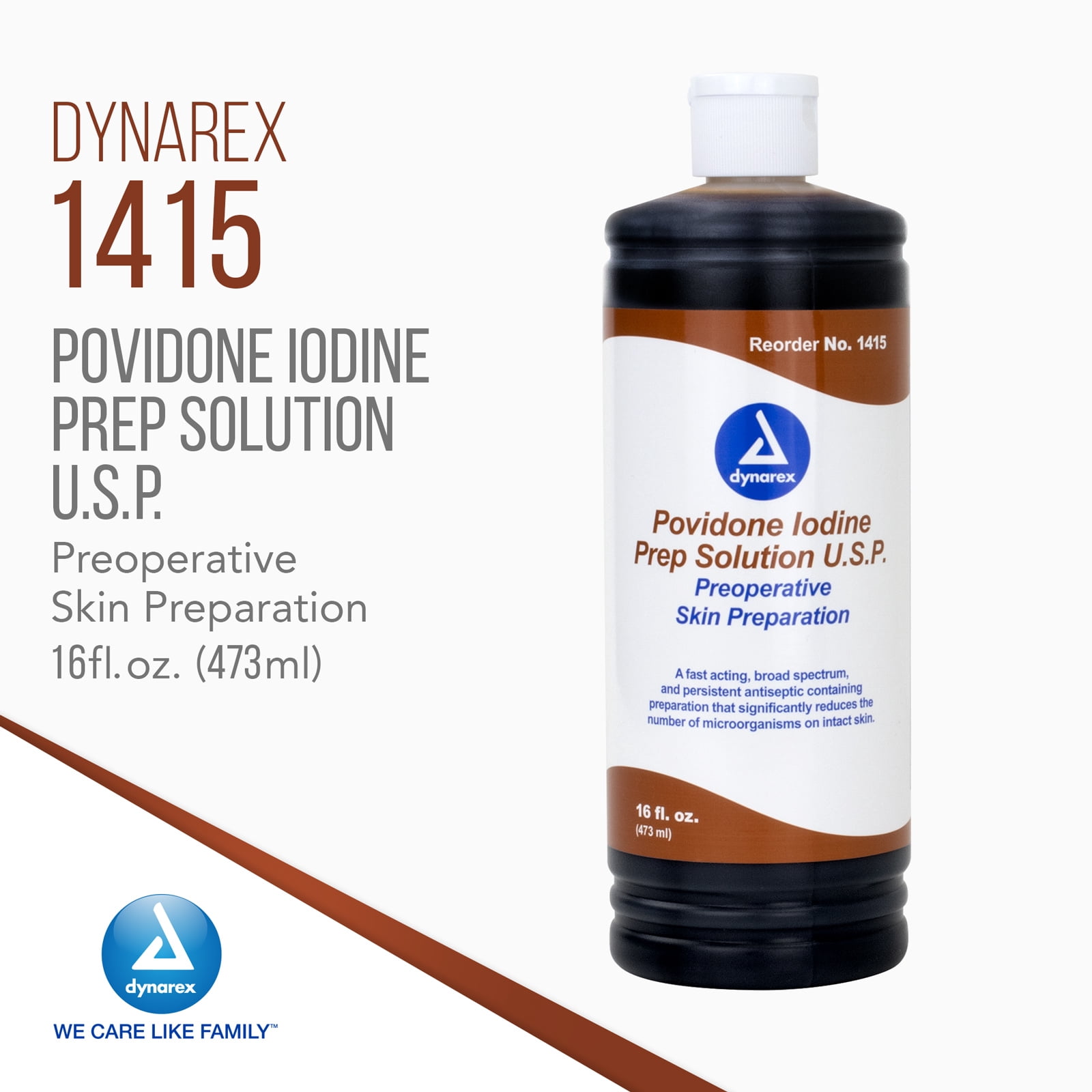 Dynarex Skin Prep Solution 16 oz. Solution NonSterile Bottle 24 per Case 1415