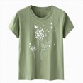 thumbnail image 4 of Paguaki Womens Dandelion Print Round Neck Short Sleeve T Shirt Soft Breathable Casual Everyday Blouse, 4 of 4