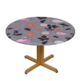 thumbnail image 3 of JEUXUS Flamingo Round Table Cover Resistant Waterproof Tablecloth 60 Inch Washable for Kitchen Party Picnic Pink, 3 of 7