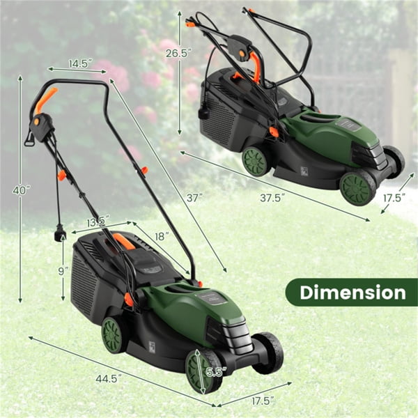 imerelez Push Reel Lawn Mower 13.5 inch, 5 Blades Manual Push Mower , Walk-Behind Lawn Mowers with Grass Catcher Bag for Green Lawns, Driveways, Courtyards