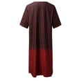thumbnail image 5 of MITCOWBOYS Mens Dress Shirts, Male Casual Striped Gradient Print Robe V Neck Middle Sleeve Split Hem Blouse Robe, Shirts for Men, Mens Shirts, Red 2Xl, 5 of 5