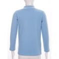 thumbnail image 4 of YEAHDOR Kids Girls Warm Ribbed Thermal Underwear Letters Print Neckline Long Sleeve Undershirt Tops Light Blue 15-16, 4 of 7