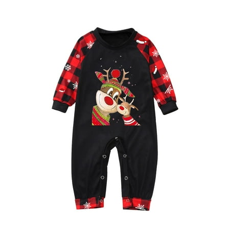 

Family Matching Christmas Pajamas Set Plaid Sleeves Beautiful Pattern Printing Cute Cozy Festival For Adults Kids ParentChild Outfit