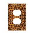 thumbnail image 1 of DouZhe 1-Gang Duplex Outlet Cover, Orange Leopard Print Fashion Decorative Wall Plates, 1 of 7
