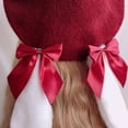 thumbnail image 3 of Vjnyvs Cute Plush Rabbit Ears Beret Hat Women's Beanie Beret Hat Warm Winter Bonnets Lolita Sweet Beret Hats, 3 of 7