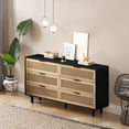 thumbnail image 2 of 51.18"6-Drawers Rattan Storage Cabinet Rattan Drawer,for Bedroom,Living Room,Black, 2 of 6