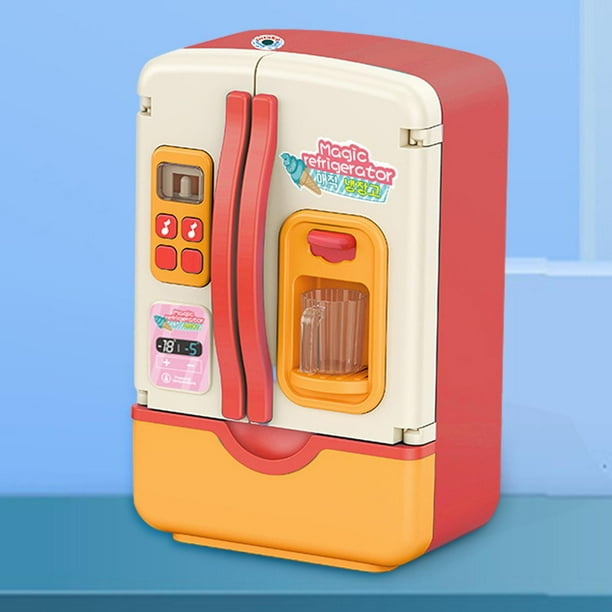 Baby Creative Toy Fridge Colorful Lights Role Play Learning Red