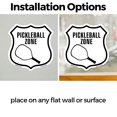 thumbnail image 3 of Pickleball Zone with Racquet Graphic (2 Pack) 12 inch X 12 inch Shield Shaped Heavy Duty 3.2 mil Vinyl Decals Weather Resistant Made in the USA, 3 of 5