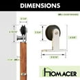 thumbnail image 7 of Homacer Brushed Nickel Sliding Barn Door Hardware Kit, for Two/Double Doors, 15ft Long Flat Track, T-Shape Design Roller, Heavy Duty, for Interior & Exterior Use, 7 of 7