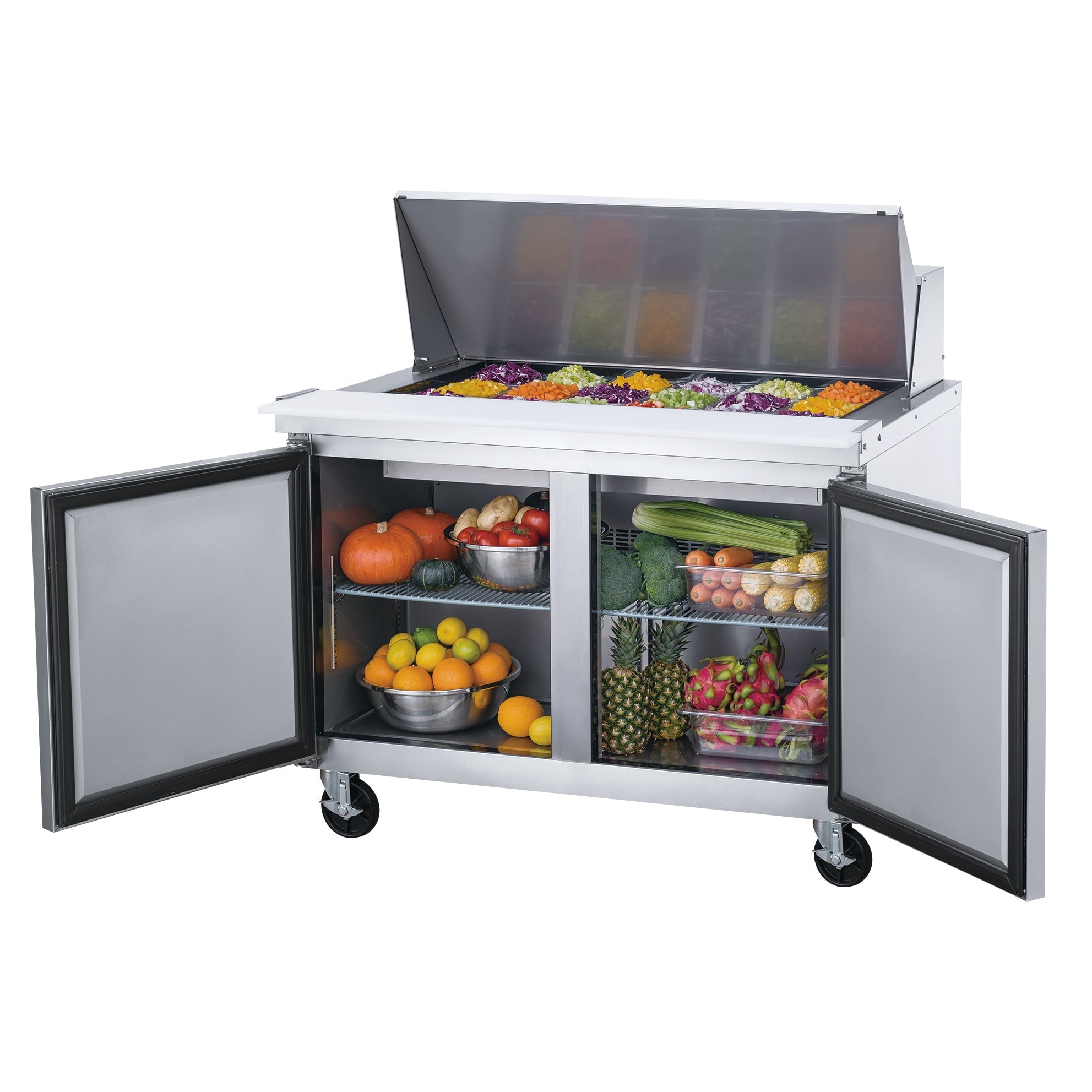 48 in. Two Door Sandwich/Salad Prep Table Commercial Refrigerator 11.47 cu. ft.