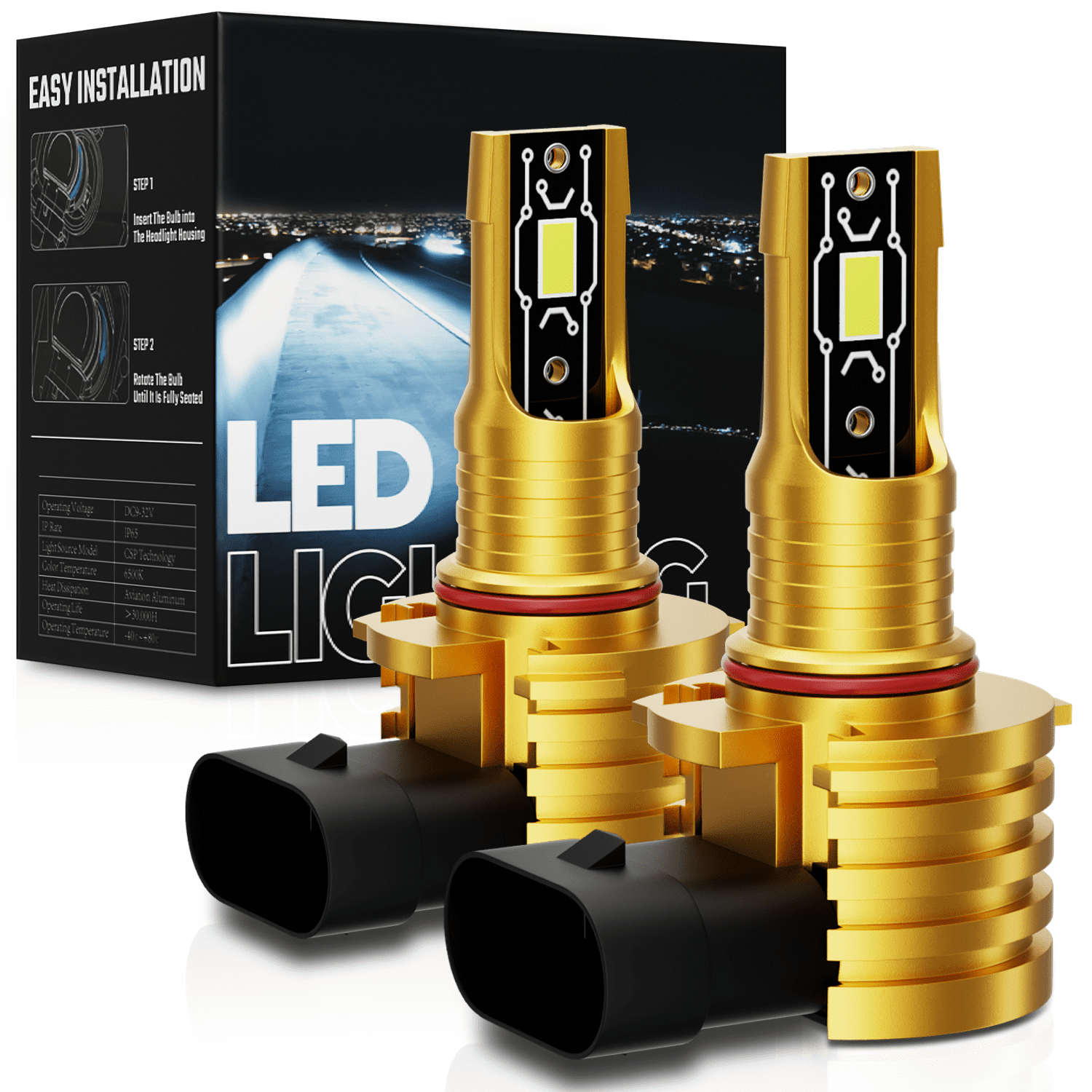 1 Pair D1S Led Headlight Bulb, 9V-36V ,70W 12000 Lumen(35W 6000  Lumen*2),CSP 3570,High/Low Beam 6000K 