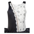 thumbnail image 5 of Sunny Fashion Girls Dress Black White Color Block Asymmetrical Lace Sequin Trim Ruffled Tiered Tulle Modern 5 Years, 5 of 6