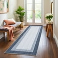 thumbnail image 4 of Runner Rugs 2x6 Washable Mid-Century Modern Area Rugs Stain-Resistant Abstract Linear Hallway Rugs with Non-Slip Backing Ultra-Thin Low Pile Carpet for Bedroom Laundry, Blue, 4 of 9