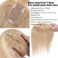 thumbnail image 4 of Benehair 100% Real Remy Human Hair Extensions Clip In Hairpiece Topper with Bang Toupee Women Hair Loss Silk Base Seamless 6"-18" Blonde Hair, 4 of 9