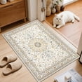 thumbnail image 2 of 2x3 Area Rugs Living Room Rug: Washable Vintage Boho Rug No Slip Stain Resistant Soft Carpet Indoor Floor Floral Large Carpets for Bedroom Dining Room Farmhouse Nursery Hallway Home Office Beige, 2 of 15