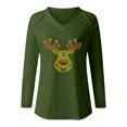 thumbnail image 4 of Blusa de manga larga con cuello en V informal para mujer a la moda, Tops de otoño Fridja bvmnju3998, 4 of 5