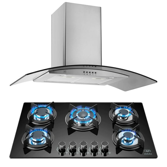 Combo Parrilla a Gas 5 Quemadores VT5 Campana de Pared 90 cm CEV90 AVERA VT5CEV90