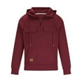 thumbnail image 5 of WMTBSRSW Mens Tactical Hoodies Quarter Zip Hoodies for Men Solid Drawstring Sweatshirts for Workwear Winter Long Sleeve Pullover Hoodie with Multi Pockets Wine 3X-Large, 5 of 5