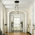 thumbnail image 5 of Modern Dining Room Cluster Chandelier 5-Light Black and Brass Teardrop Chandelier with Clear Glass Shades, 5 of 5