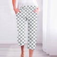 thumbnail image 2 of Pantalones Casuales de Mujer de Impresión Floral Cintura Elástica Suelta, Pantalones de Pierna Ancha Recta con Bolsillos, 2 of 5