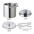 Oukaning DoubleWall StainlessSteel Insulated Ice Bucket With Lid and Ice Tong 1300 ml