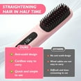 thumbnail image 2 of Cordless Hair Straightener Brush - Rapid Heating Technology,Adjustable Heat Settings - Portable 3-in-1 Styling Tool for Travel - Cordless Curling Iron Rechargeable - Go Brush Pro (Pink), 2 of 9